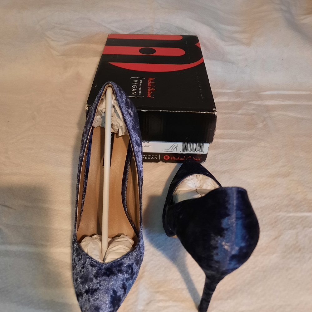 Michael Antonio Navy Velvet High Heel Shoes